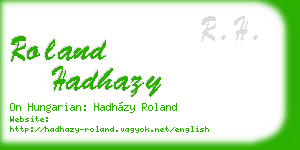 roland hadhazy business card